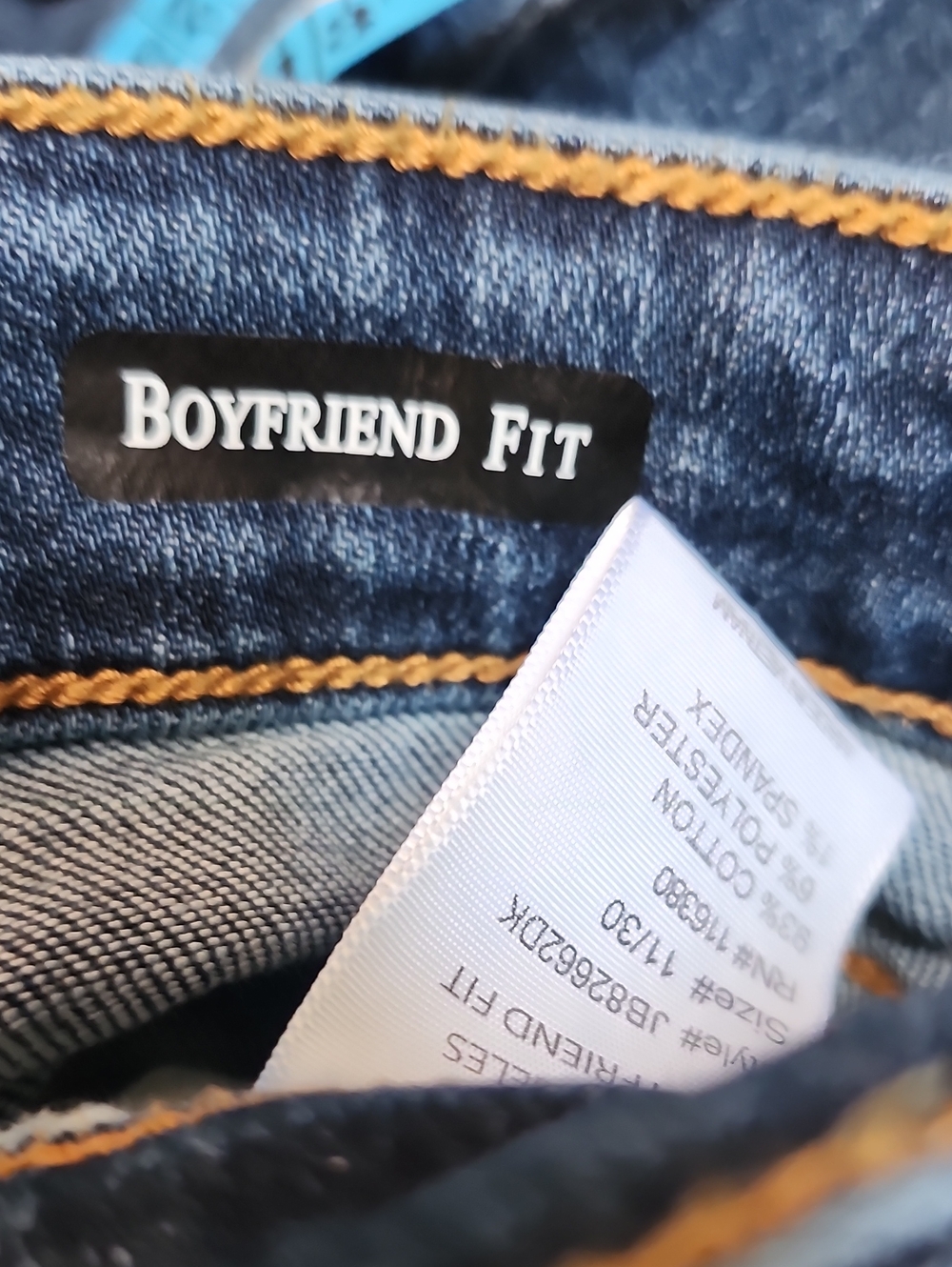 Judy Blue JB82662DK Mid Rise Boyfriend Fit Cropped Dark Blue Wash Jeans, 11/30 - Picture 6 of 9